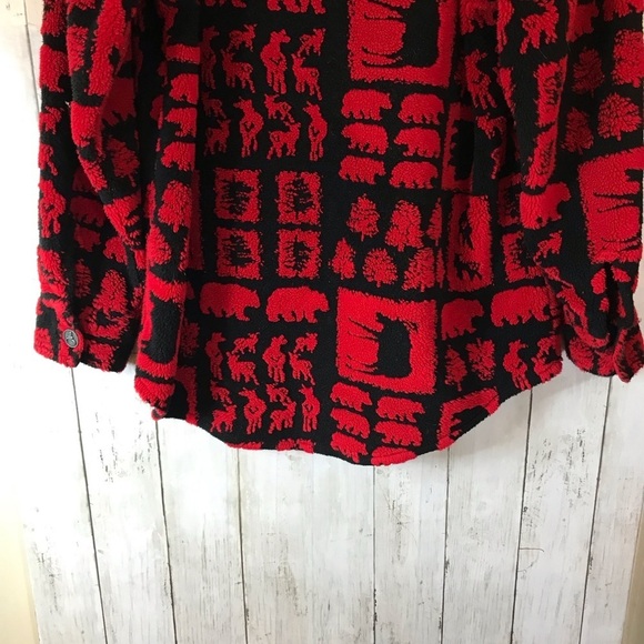 Women’s Barn Fly Ranch Collection Red & BlackPattern Button Up Jacket - Picture 12 of 15